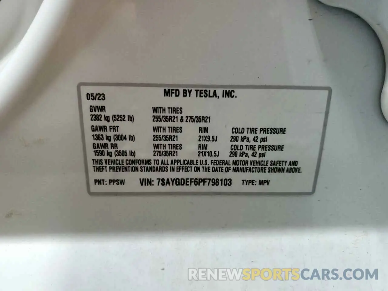 13 Photograph of a damaged car 7SAYGDEF6PF798103 TESLA MODEL Y 2023