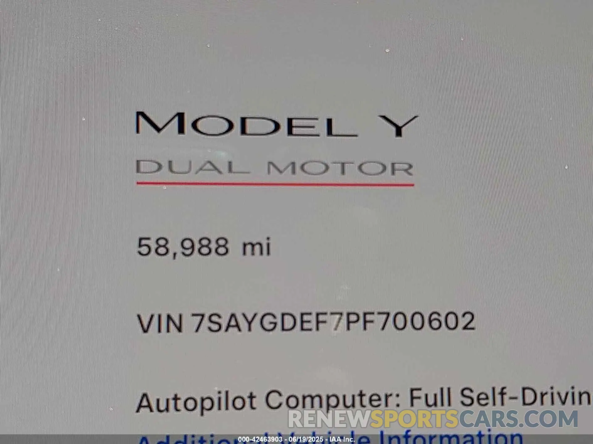 15 Фотография поврежденного автомобиля 7SAYGDEF7PF700602 TESLA MODEL Y 2023
