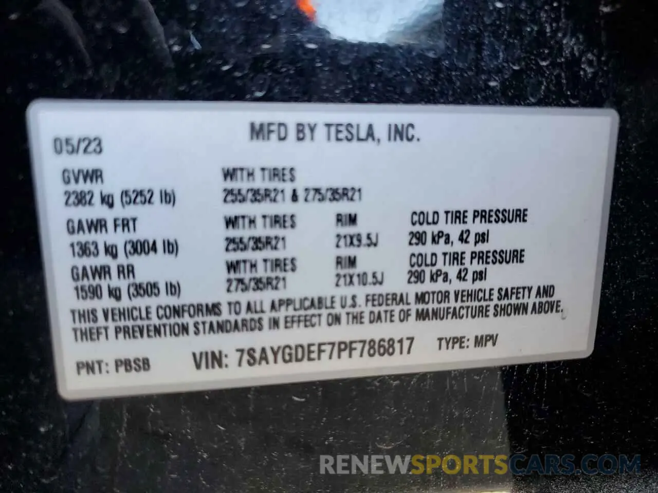 14 Фотография поврежденного автомобиля 7SAYGDEF7PF786817 TESLA MODEL Y 2023