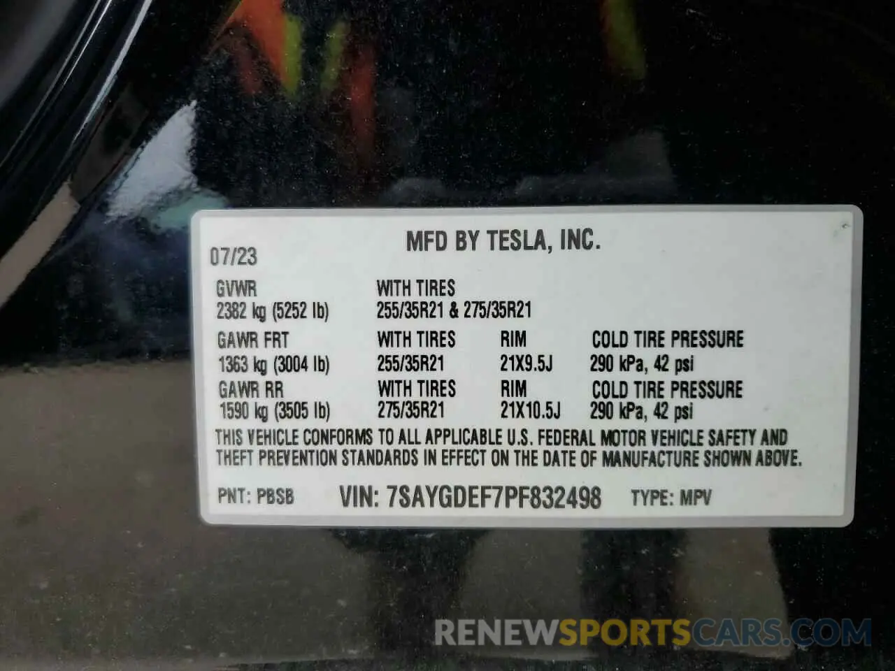 12 Фотография поврежденного автомобиля 7SAYGDEF7PF832498 TESLA MODEL Y 2023