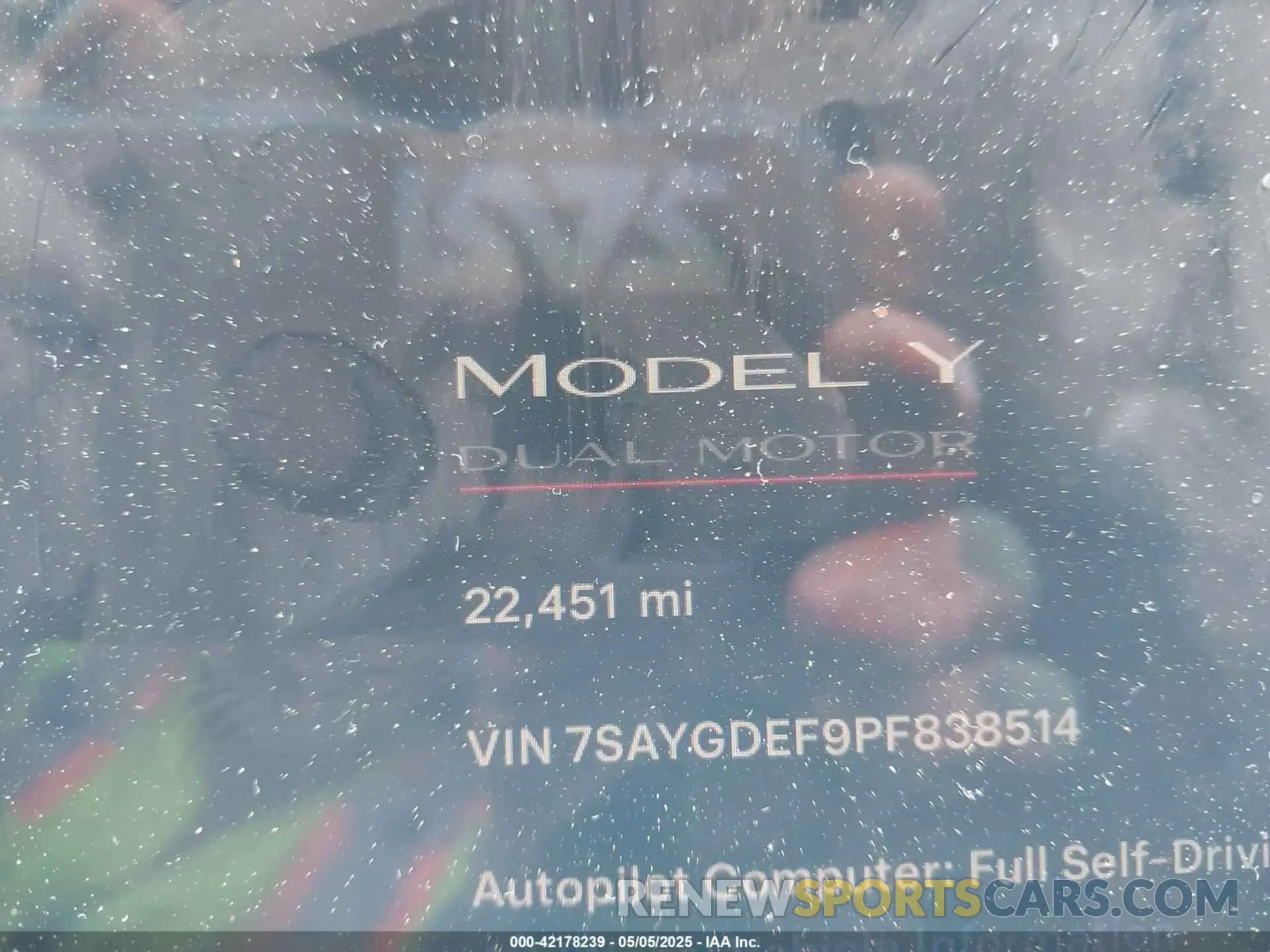 15 Фотография поврежденного автомобиля 7SAYGDEF9PF838514 TESLA MODEL Y 2023