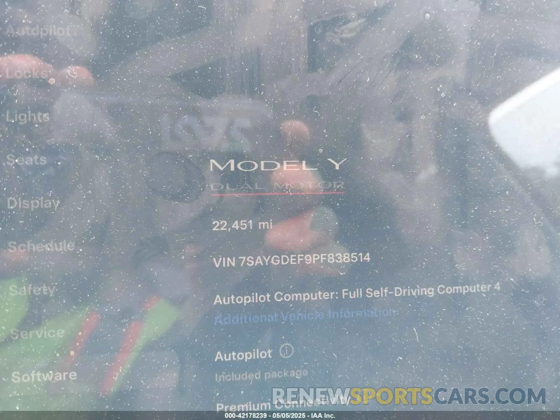 7 Фотография поврежденного автомобиля 7SAYGDEF9PF838514 TESLA MODEL Y 2023