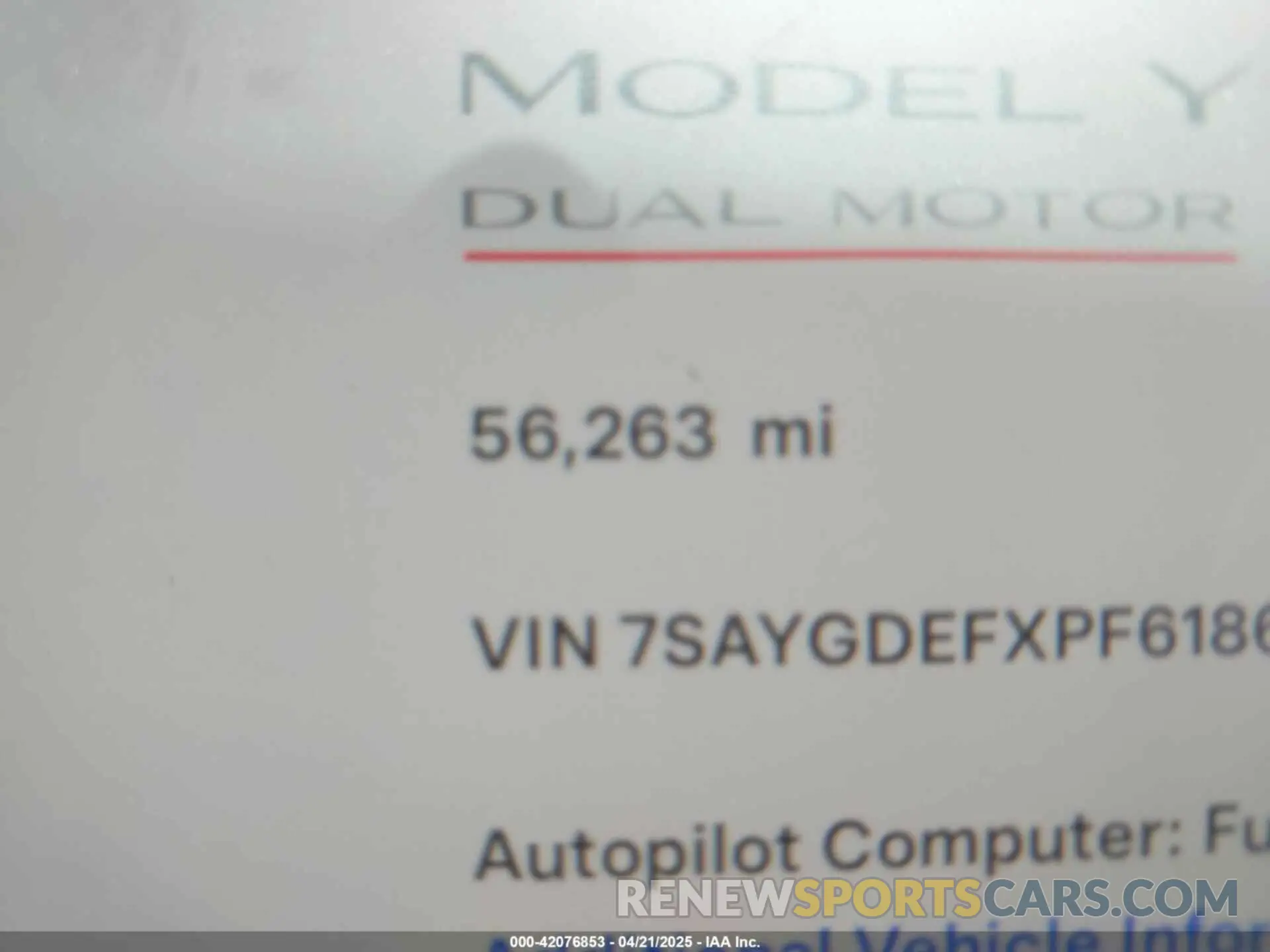 16 Фотография поврежденного автомобиля 7SAYGDEFXPF618668 TESLA MODEL Y 2023