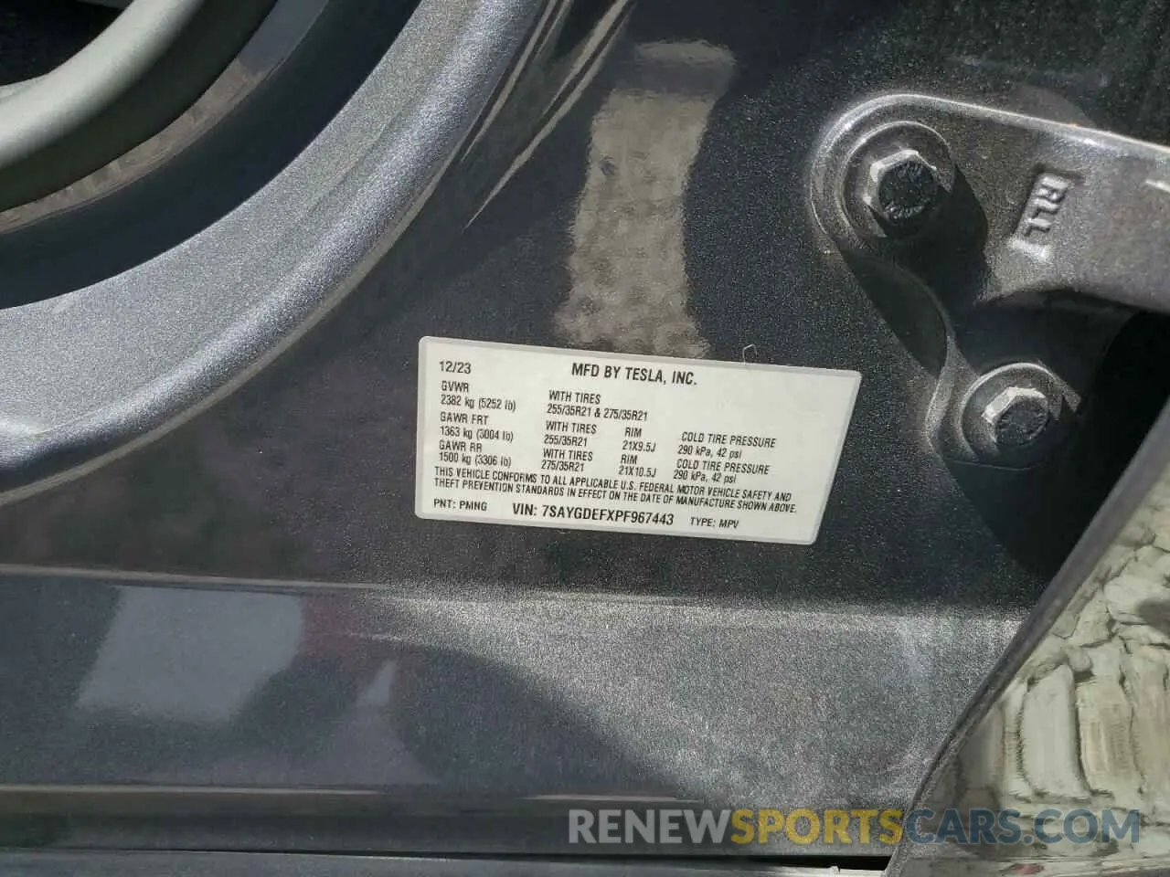 12 Photograph of a damaged car 7SAYGDEFXPF967443 TESLA MODEL Y 2023