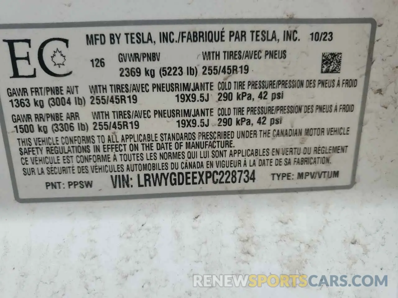 13 Фотография поврежденного автомобиля LRWYGDEEXPC228734 TESLA MODEL Y 2023