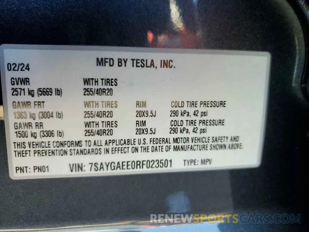 13 Photograph of a damaged car 7SAYGAEE0RF023501 TESLA MODEL Y 2024