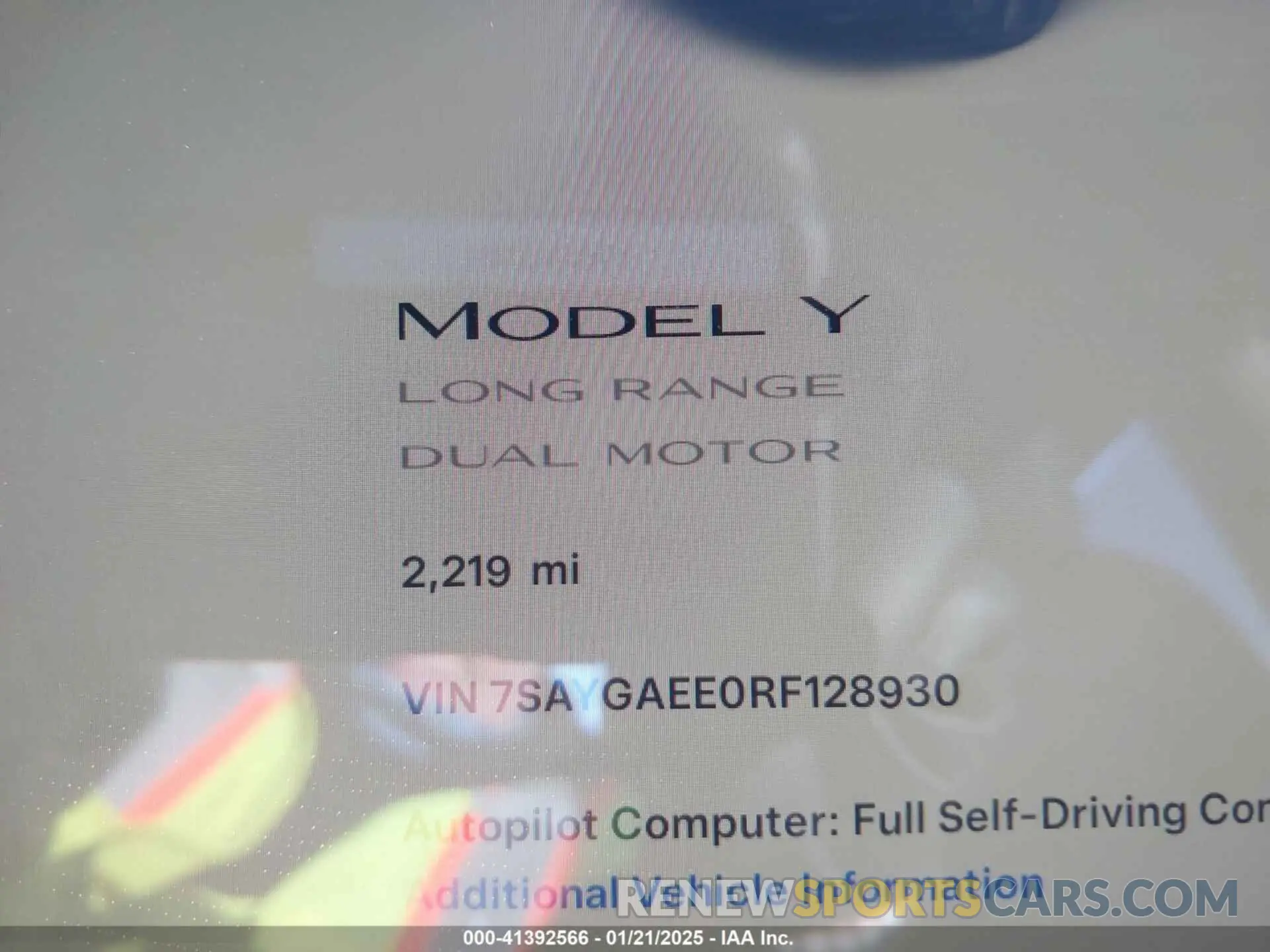 7 Photograph of a damaged car 7SAYGAEE0RF128930 TESLA MODEL Y 2024