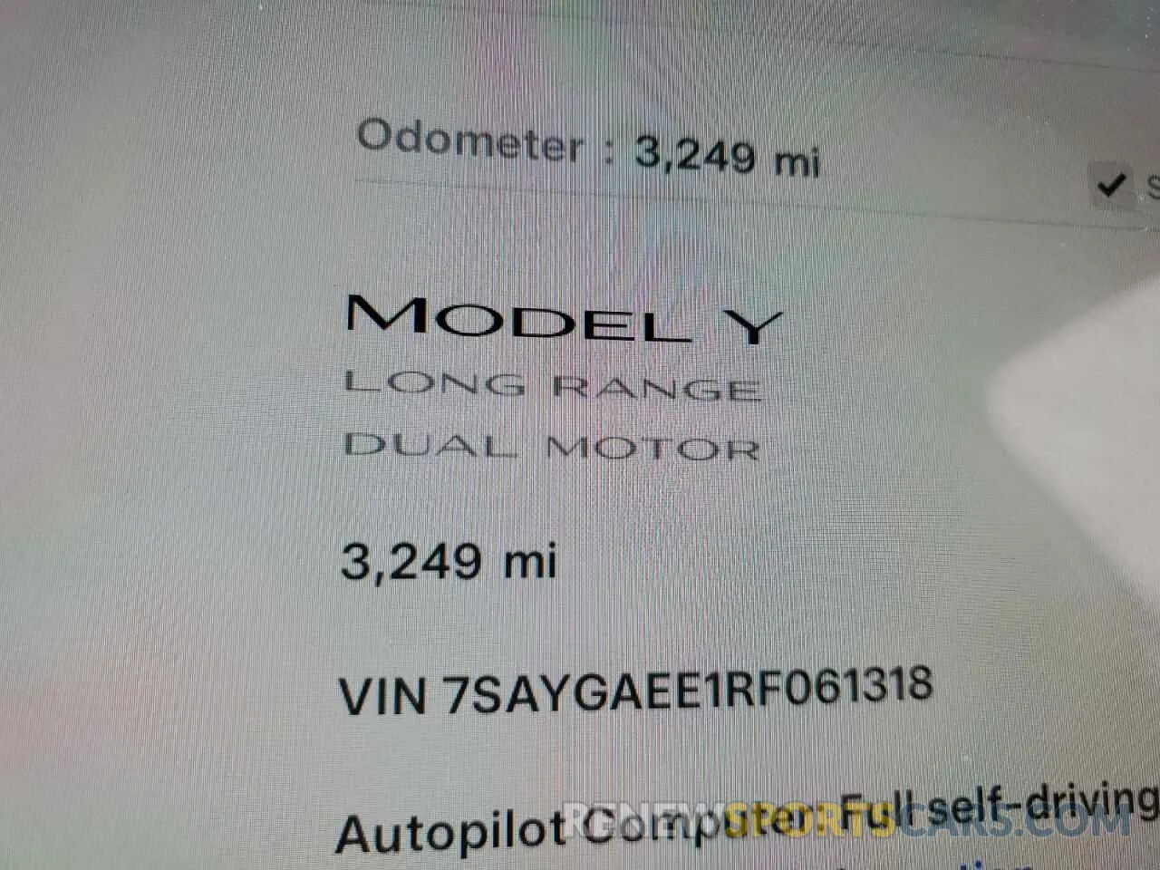 9 Фотография поврежденного автомобиля 7SAYGAEE1RF061318 TESLA MODEL Y 2024