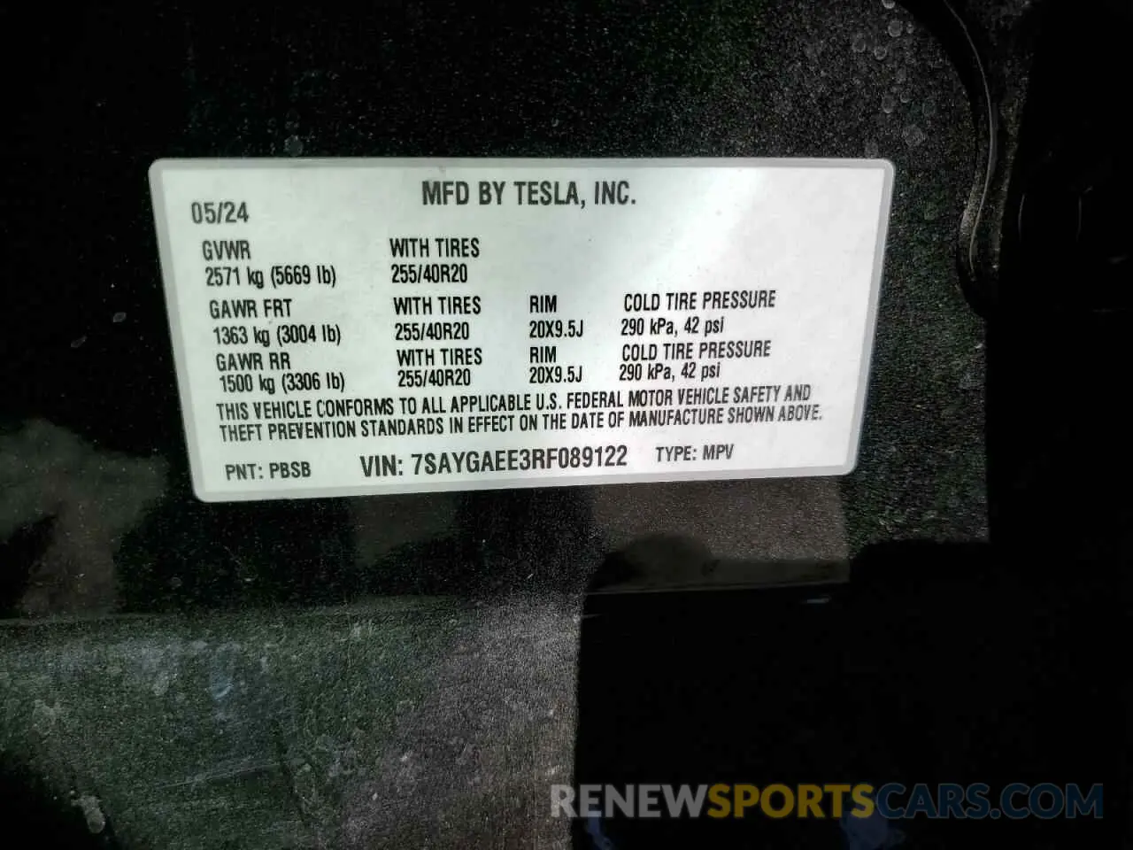 13 Фотография поврежденного автомобиля 7SAYGAEE3RF089122 TESLA MODEL Y 2024