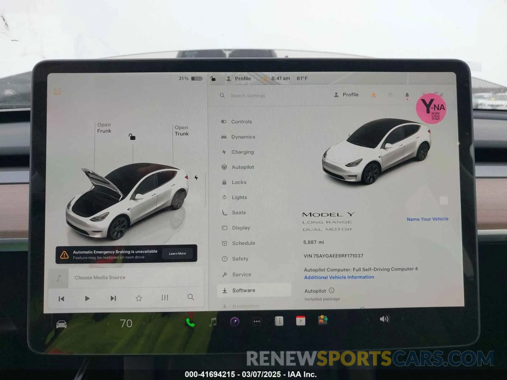 17 Фотография поврежденного автомобиля 7SAYGAEE6RF171037 TESLA MODEL Y 2024