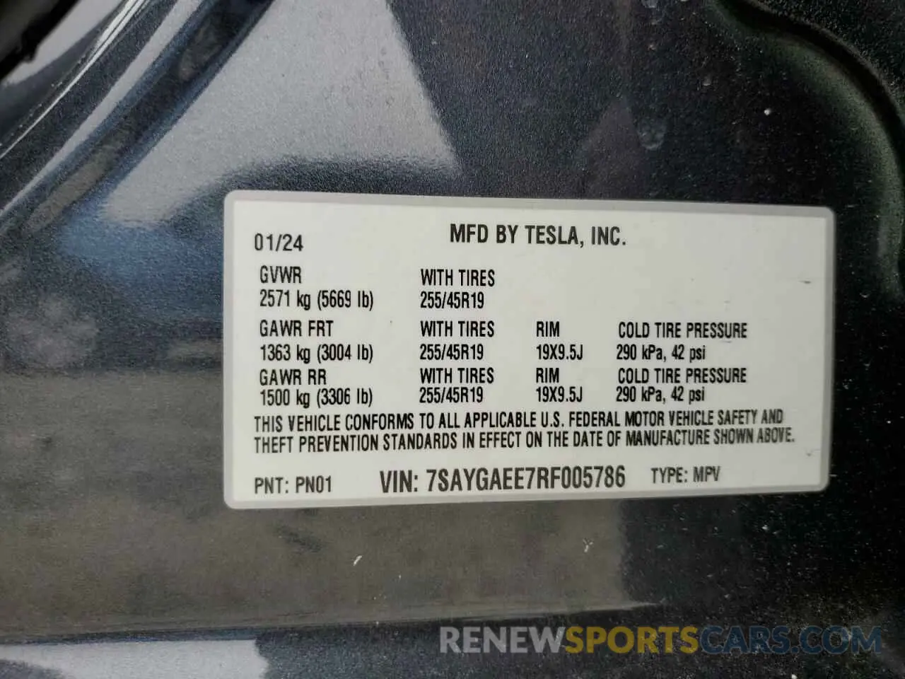 12 Photograph of a damaged car 7SAYGAEE7RF005786 TESLA MODEL Y 2024