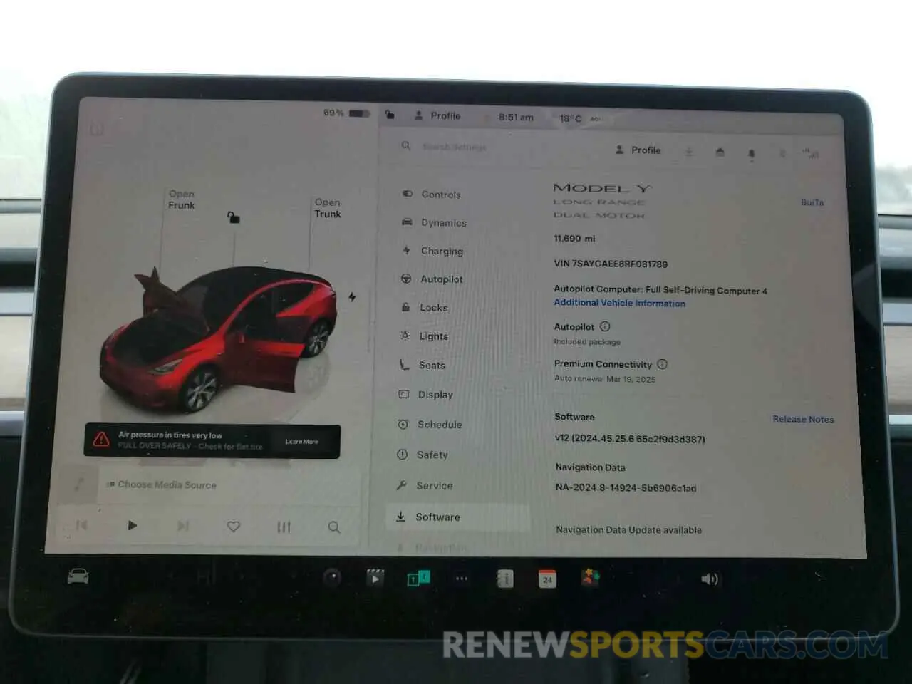 9 Фотография поврежденного автомобиля 7SAYGAEE8RF081789 TESLA MODEL Y 2024