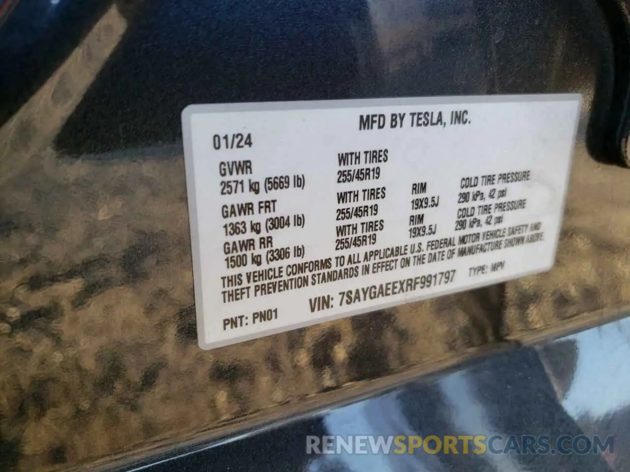 12 Фотография поврежденного автомобиля 7SAYGAEEXRF991797 TESLA MODEL Y 2024