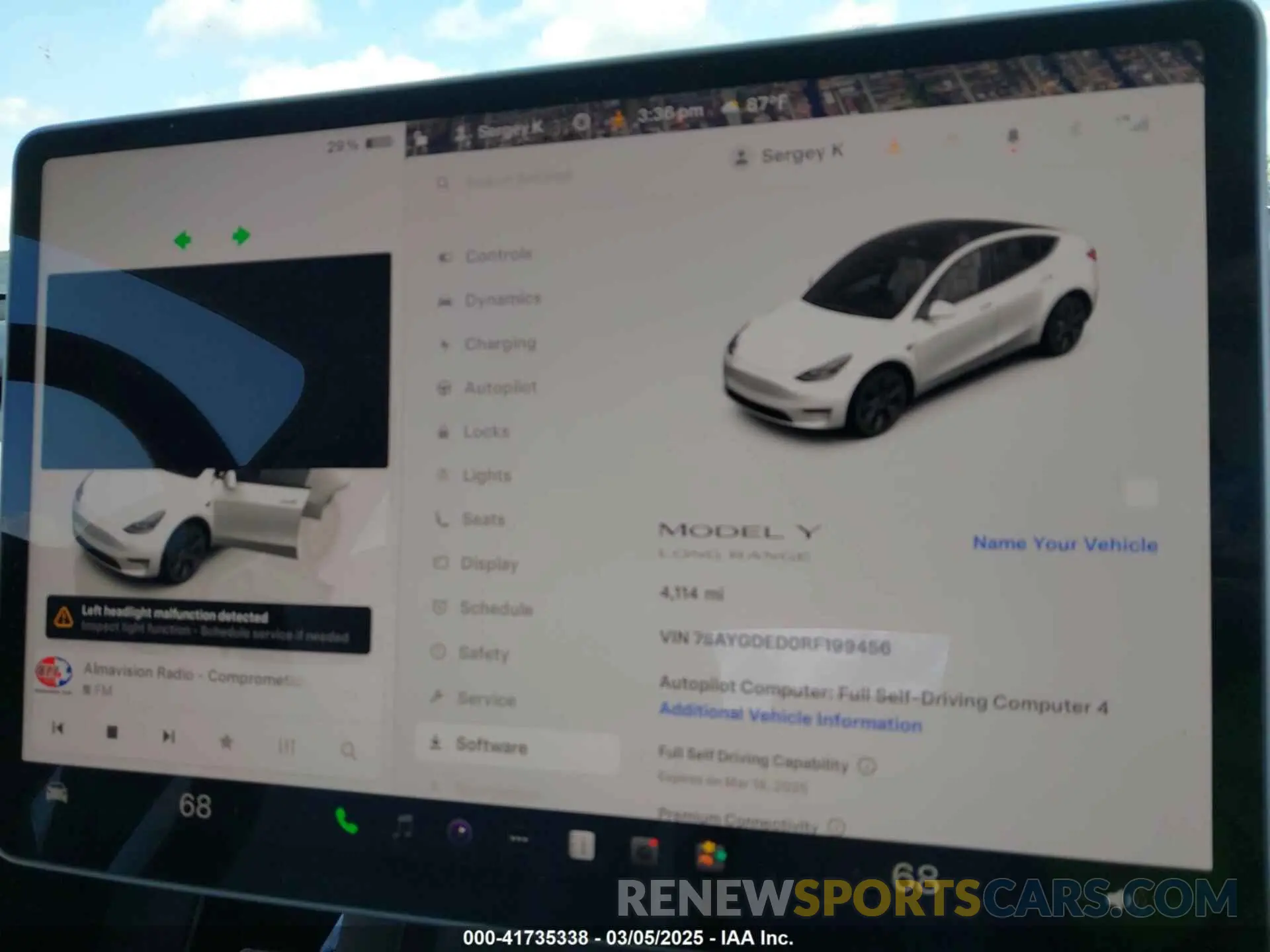 7 Фотография поврежденного автомобиля 7SAYGDED0RF199456 TESLA MODEL Y 2024