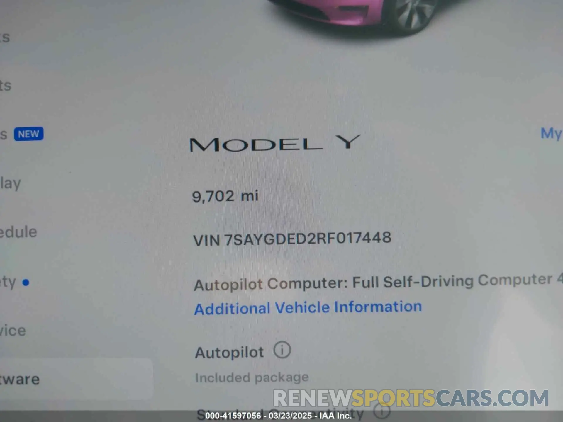 15 Фотография поврежденного автомобиля 7SAYGDED2RF017448 TESLA MODEL Y 2024
