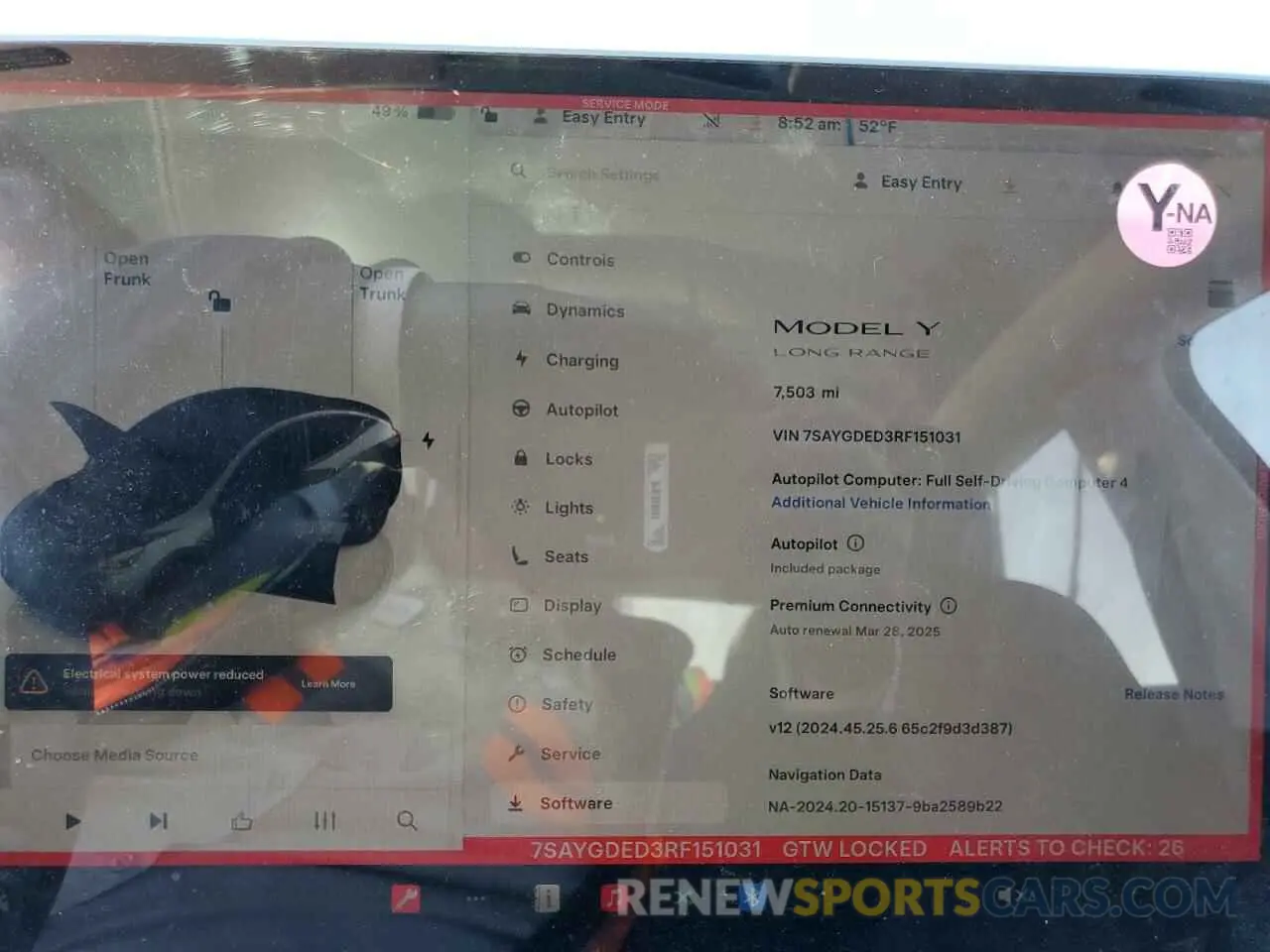 9 Photograph of a damaged car 7SAYGDED3RF151031 TESLA MODEL Y 2024