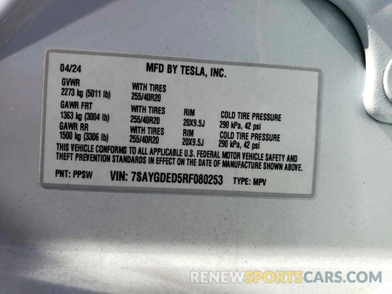12 Photograph of a damaged car 7SAYGDED5RF080253 TESLA MODEL Y 2024