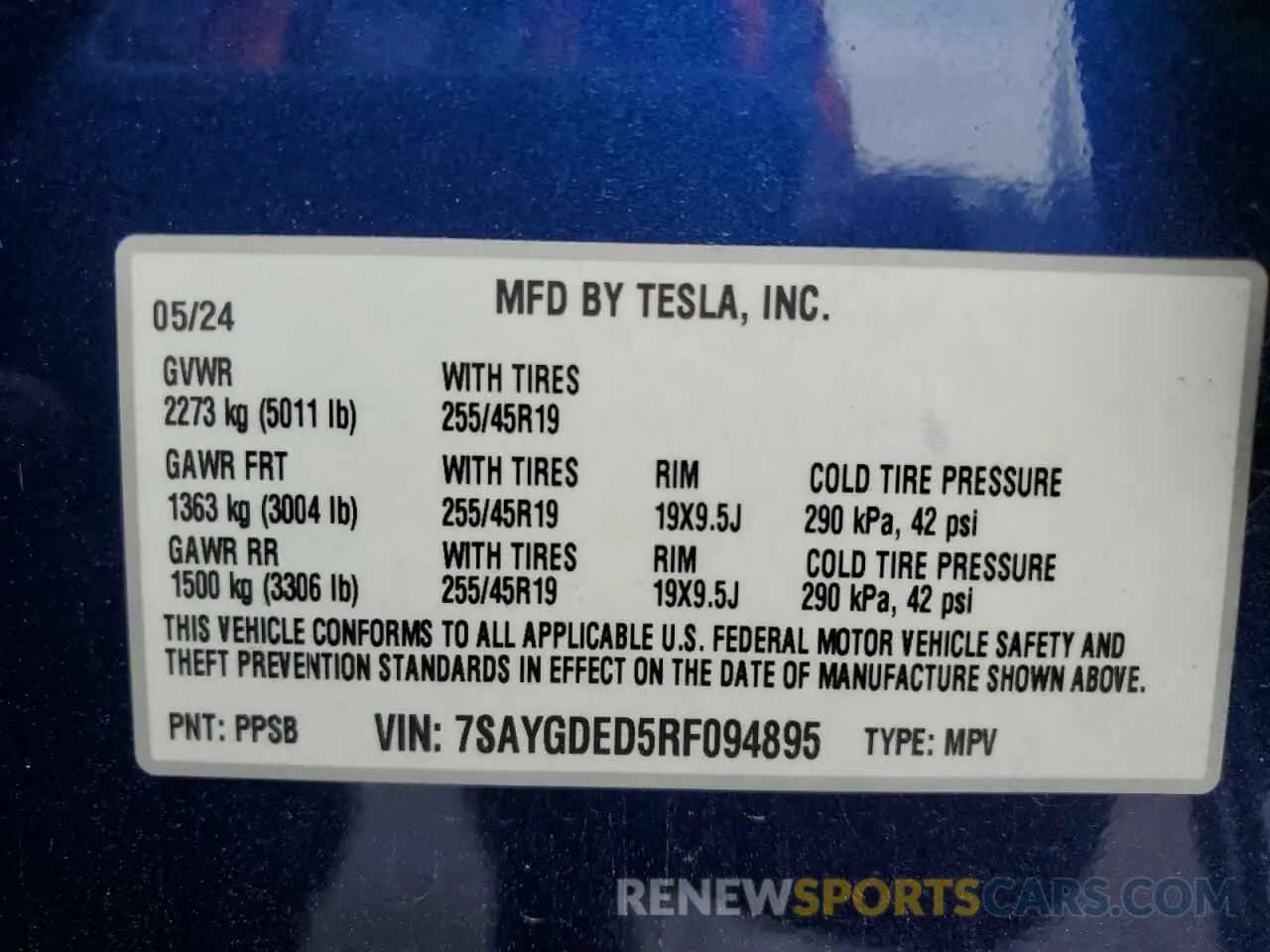 15 Фотография поврежденного автомобиля 7SAYGDED5RF094895 TESLA MODEL Y 2024