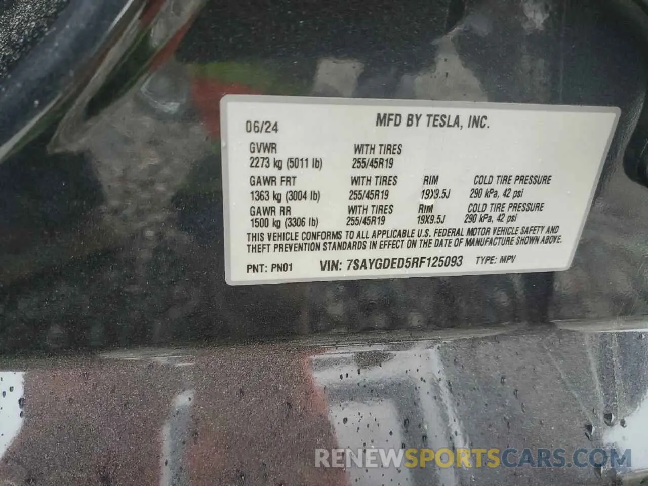 15 Фотография поврежденного автомобиля 7SAYGDED5RF125093 TESLA MODEL Y 2024