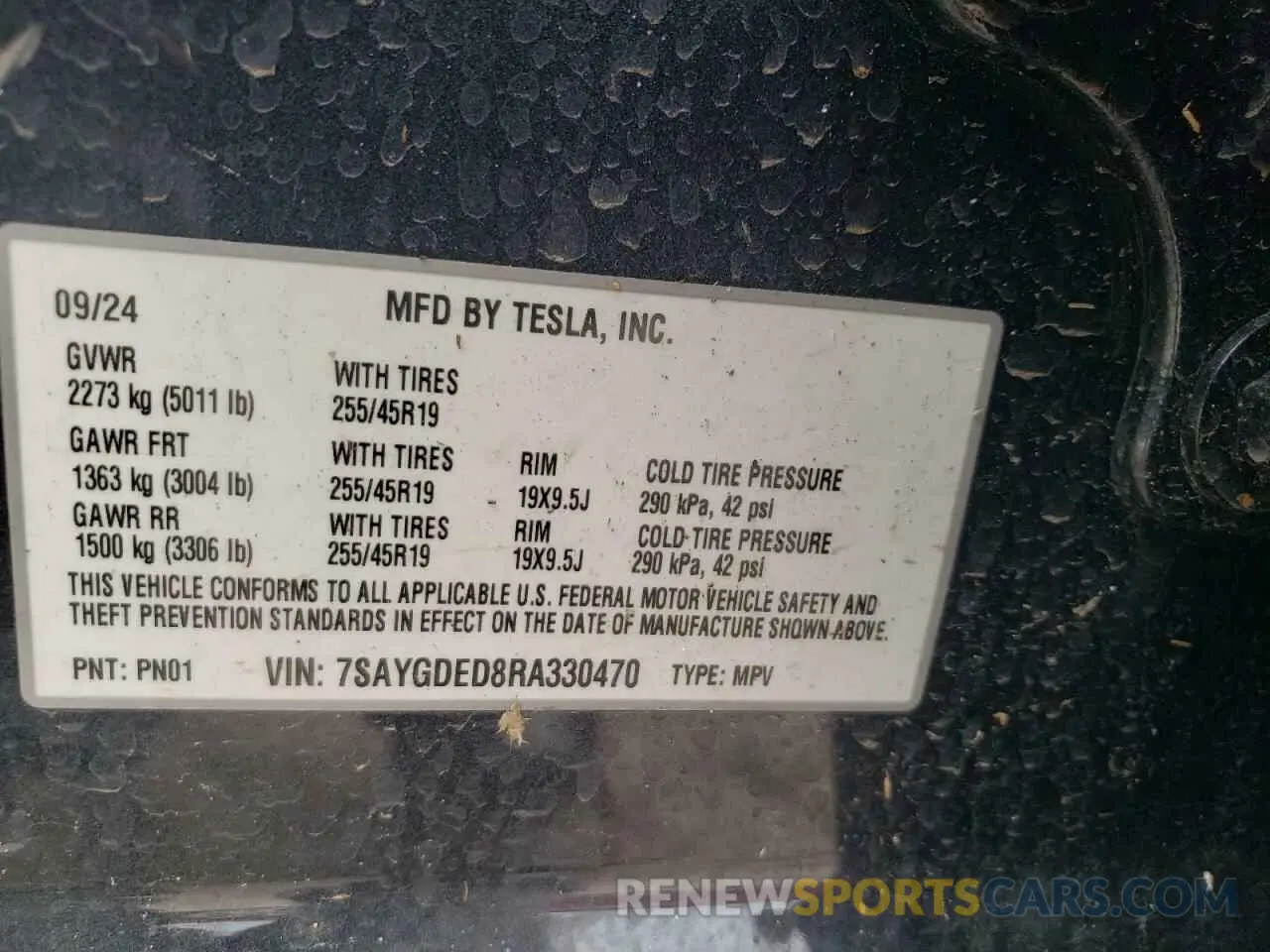12 Photograph of a damaged car 7SAYGDED8RA330470 TESLA MODEL Y 2024