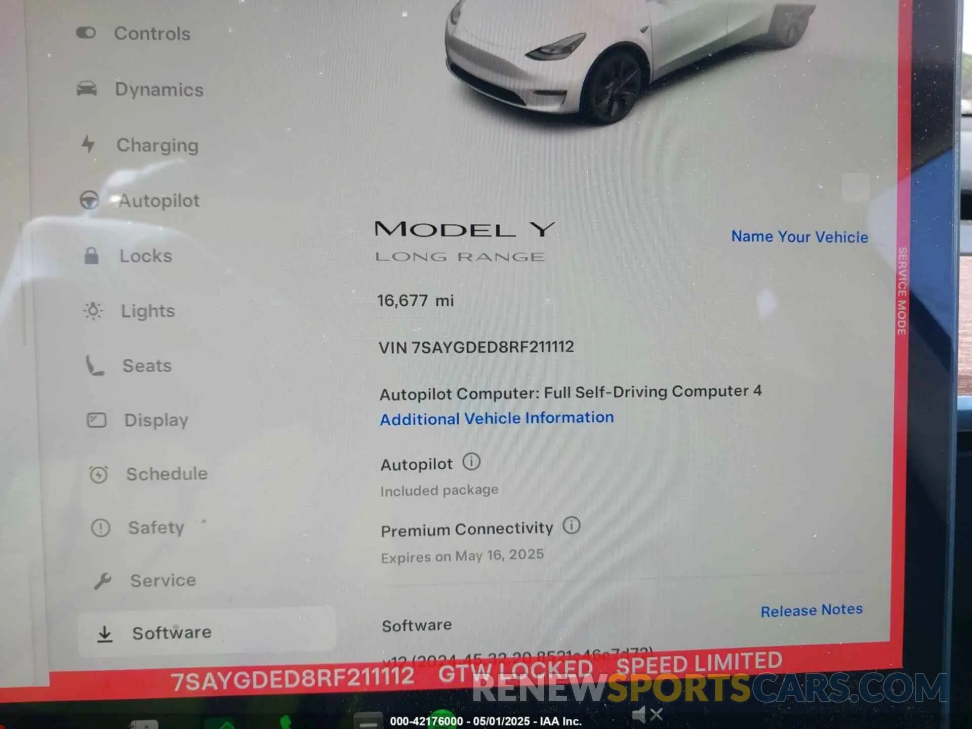7 Фотография поврежденного автомобиля 7SAYGDED8RF211112 TESLA MODEL Y 2024