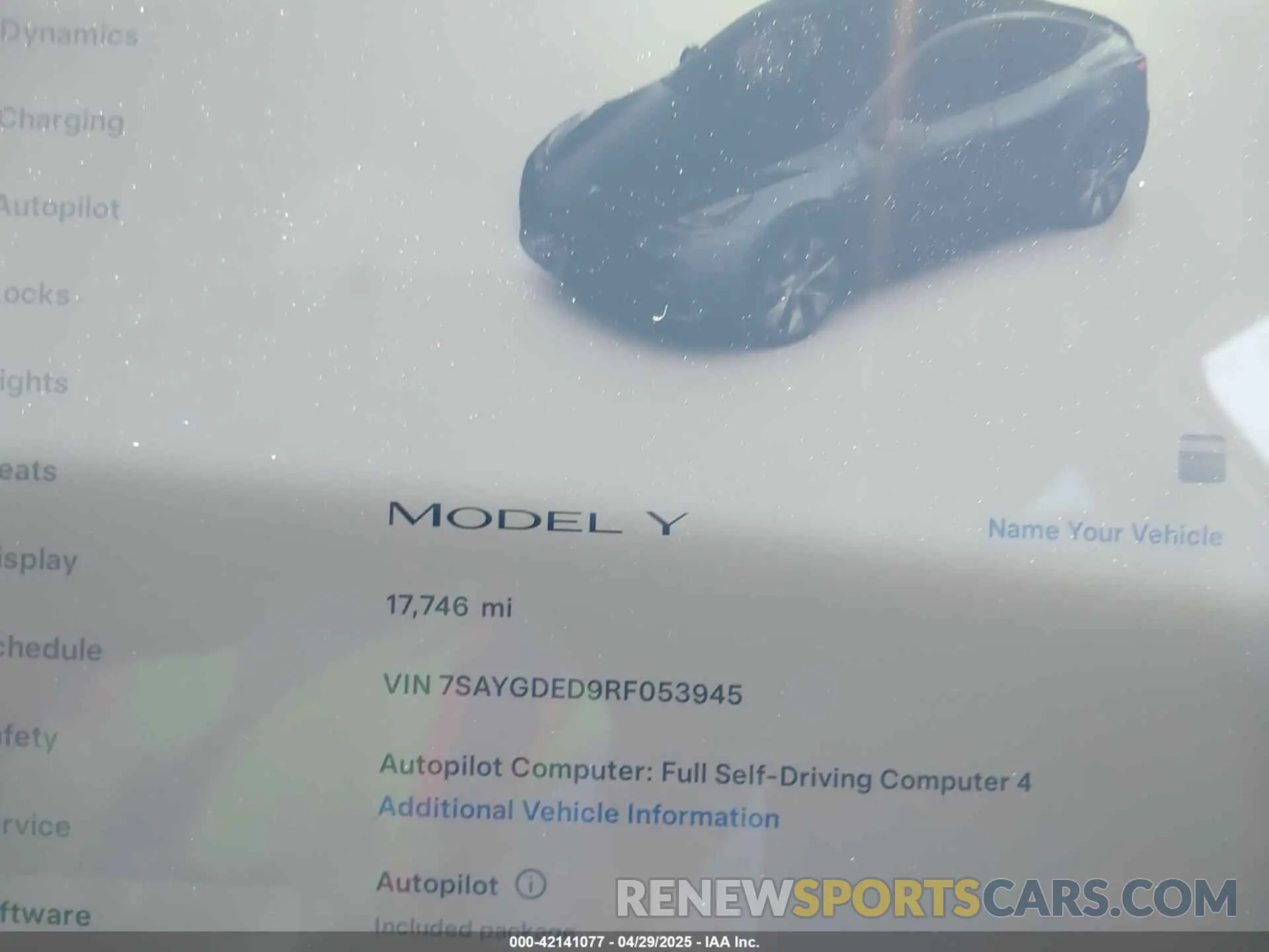 7 Photograph of a damaged car 7SAYGDED9RF053945 TESLA MODEL Y 2024