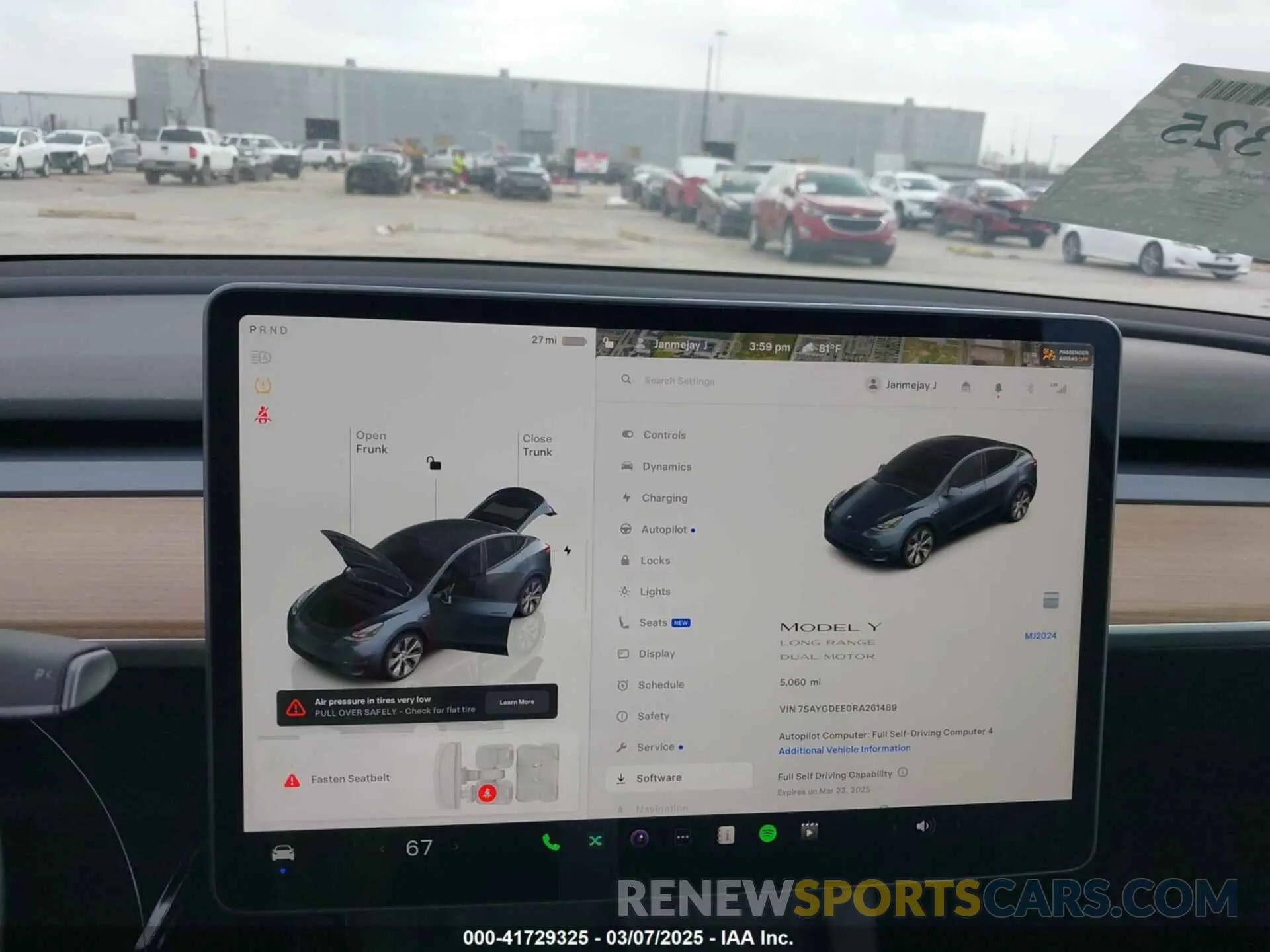 18 Фотография поврежденного автомобиля 7SAYGDEE0RA261489 TESLA MODEL Y 2024
