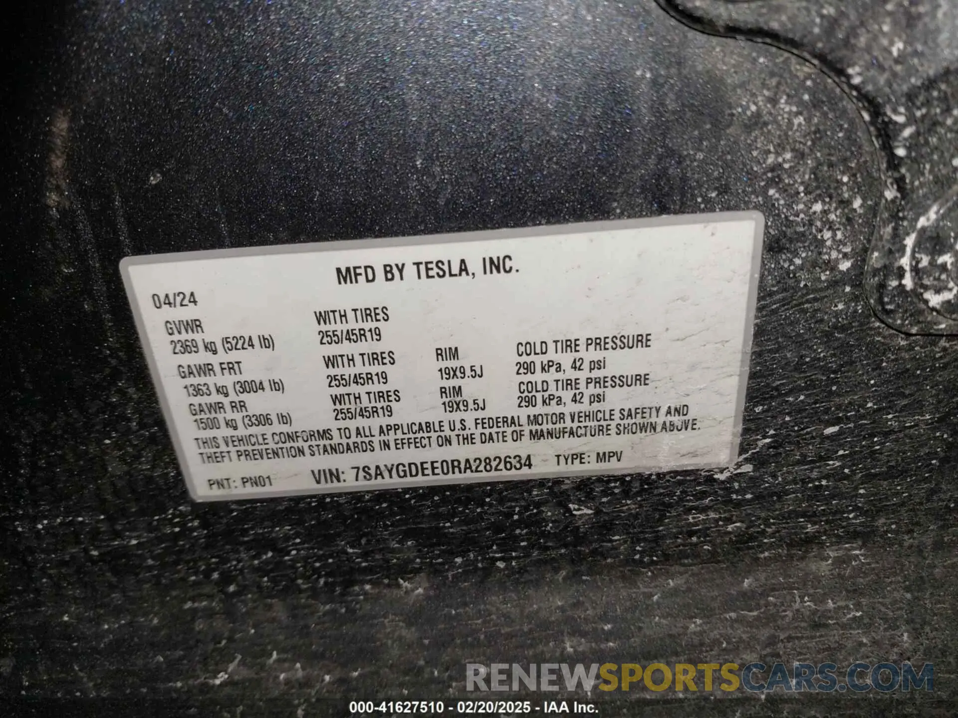 9 Фотография поврежденного автомобиля 7SAYGDEE0RA282634 TESLA MODEL Y 2024