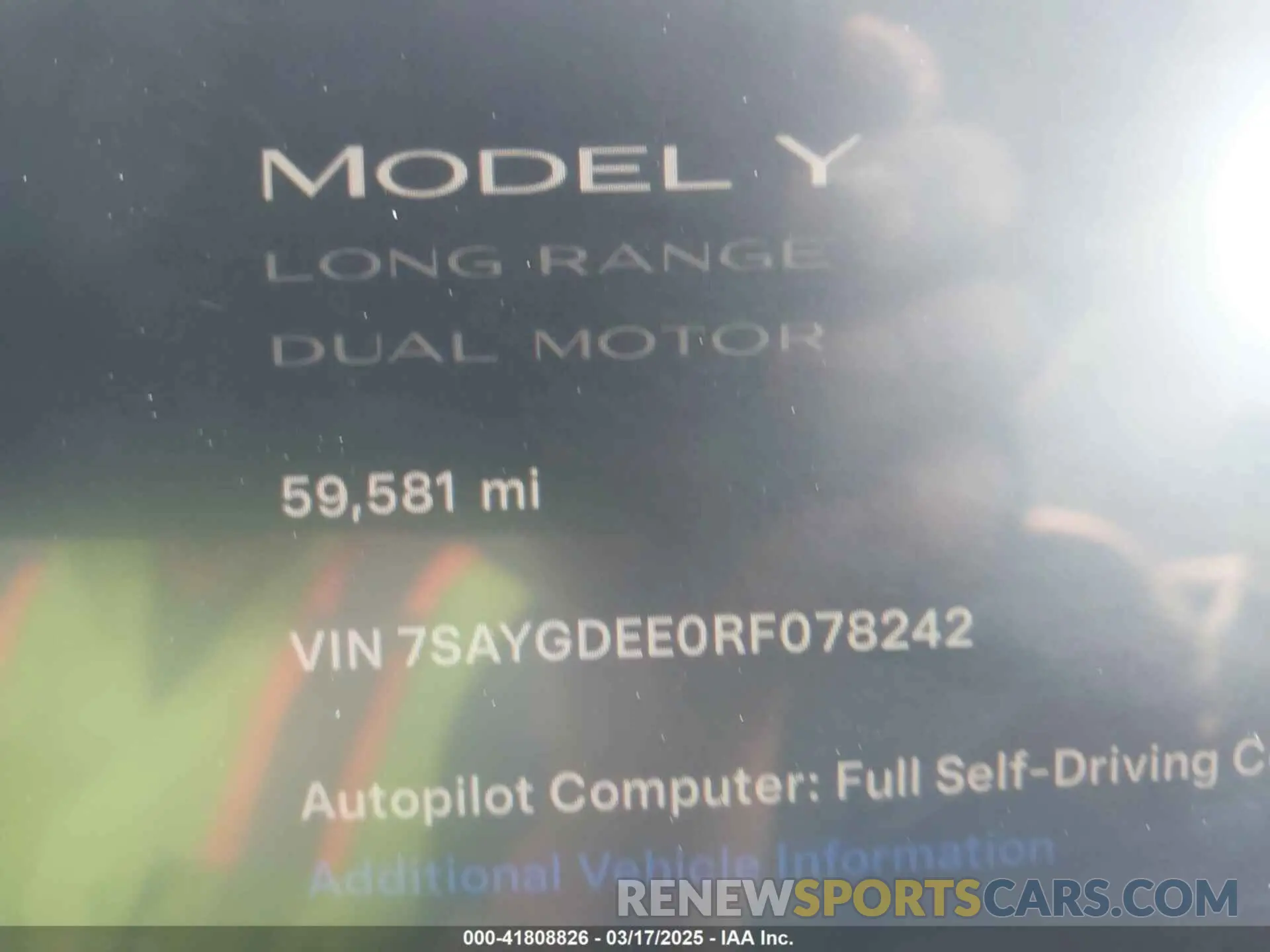 15 Photograph of a damaged car 7SAYGDEE0RF078242 TESLA MODEL Y 2024