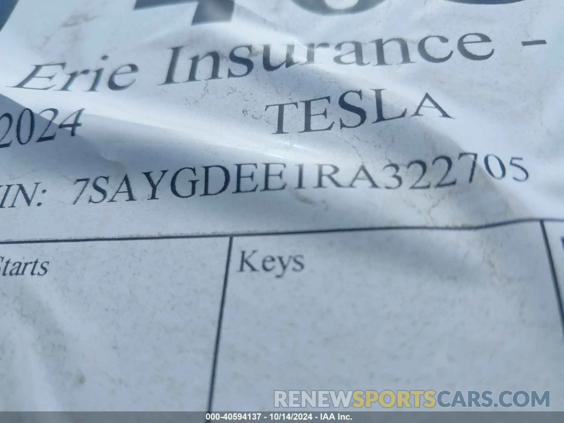 9 Photograph of a damaged car 7SAYGDEE1RA322705 TESLA MODEL Y 2024