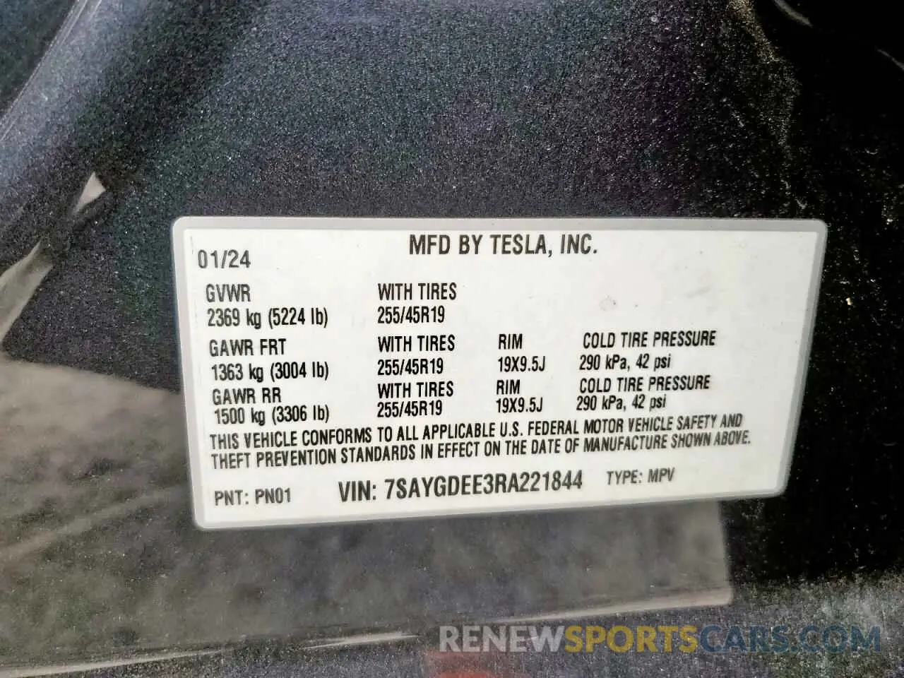 13 Photograph of a damaged car 7SAYGDEE3RA221844 TESLA MODEL Y 2024