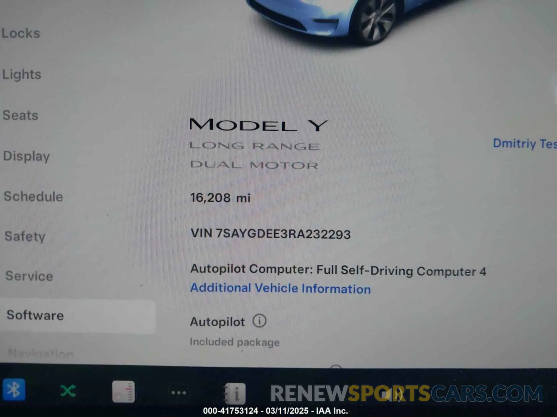 15 Фотография поврежденного автомобиля 7SAYGDEE3RA232293 TESLA MODEL Y 2024