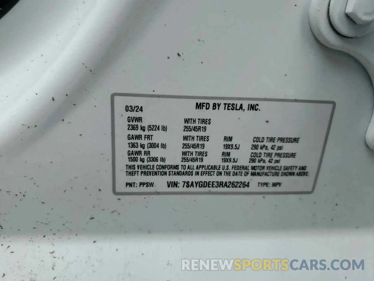12 Фотография поврежденного автомобиля 7SAYGDEE3RA262264 TESLA MODEL Y 2024