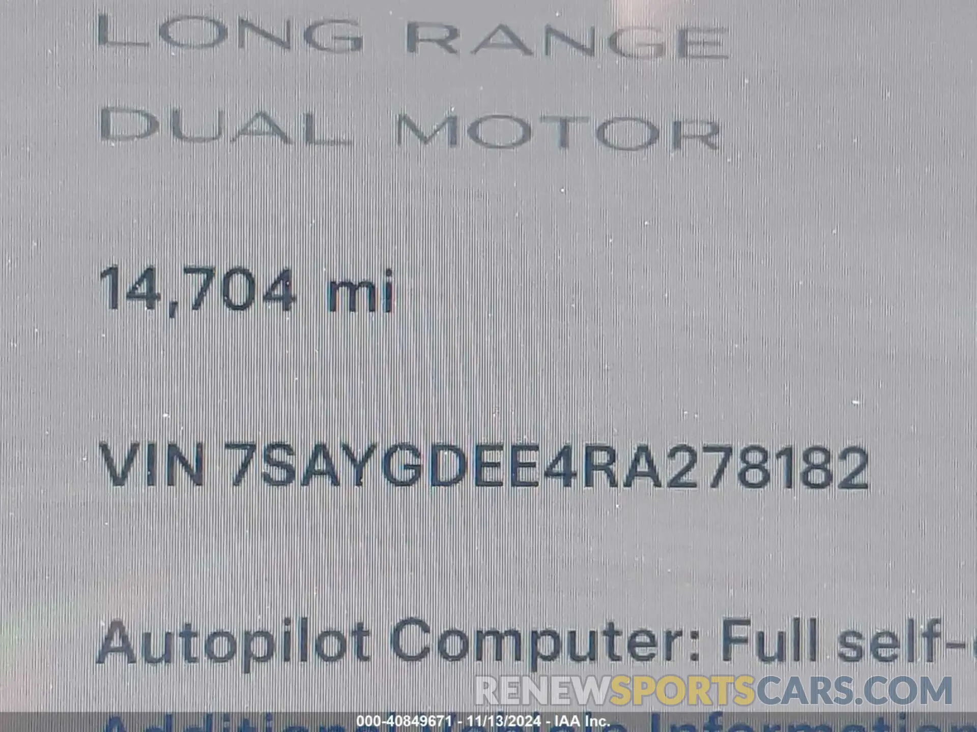 16 Фотография поврежденного автомобиля 7SAYGDEE4RA278182 TESLA MODEL Y 2024