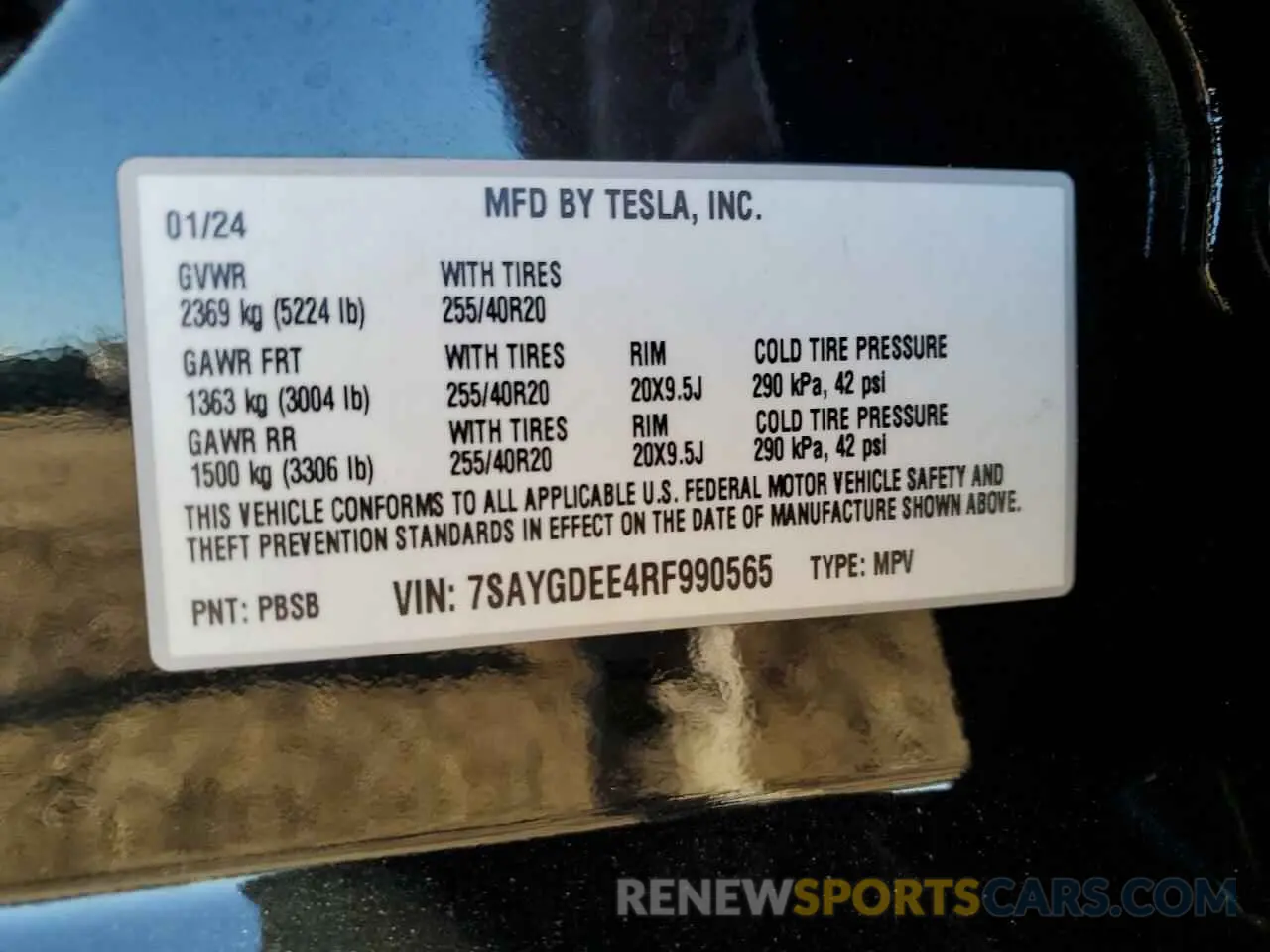 14 Photograph of a damaged car 7SAYGDEE4RF990565 TESLA MODEL Y 2024