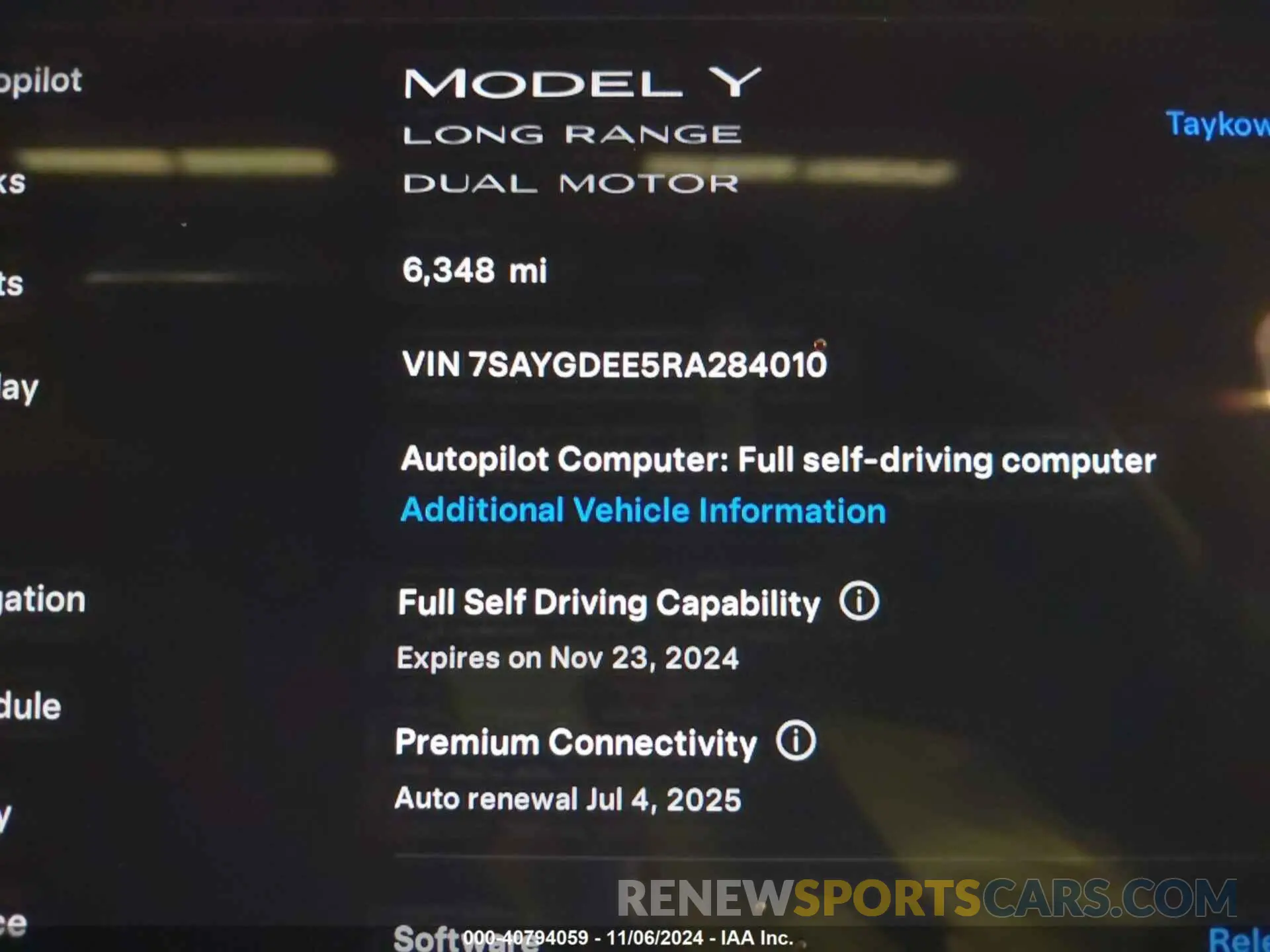 7 Photograph of a damaged car 7SAYGDEE5RA284010 TESLA MODEL Y 2024