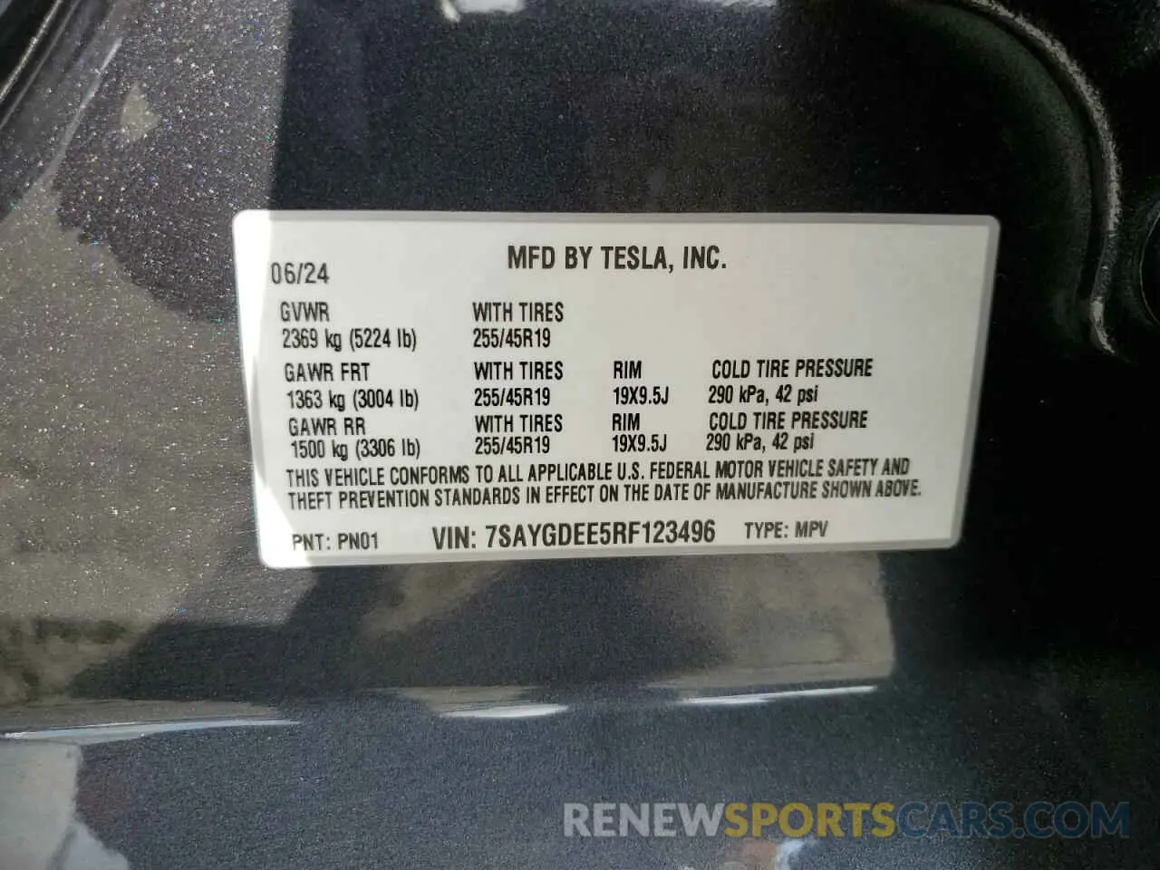 13 Photograph of a damaged car 7SAYGDEE5RF123496 TESLA MODEL Y 2024