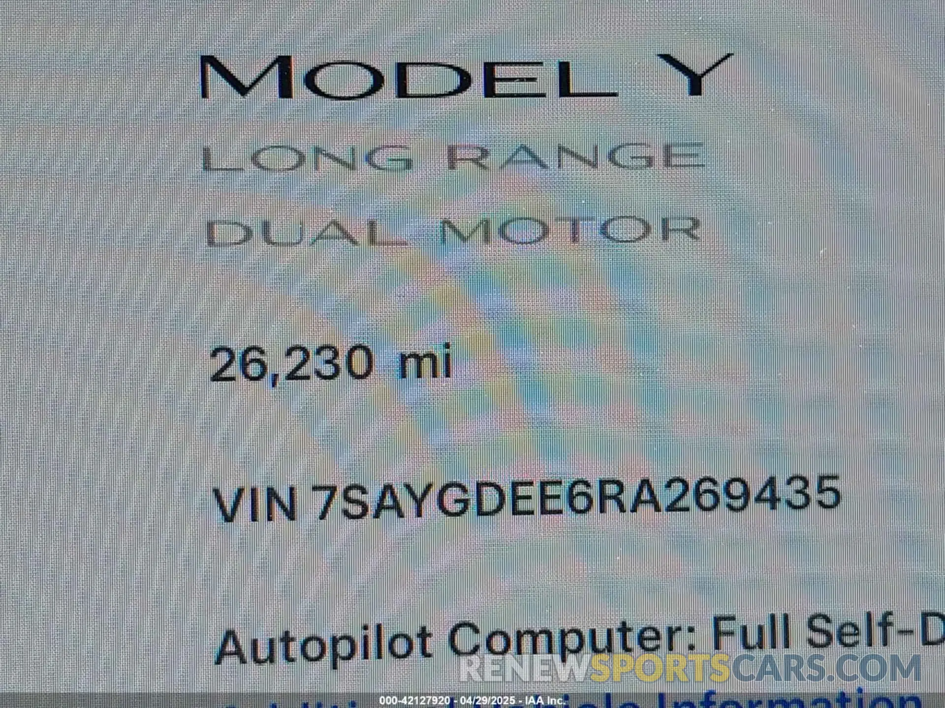 15 Фотография поврежденного автомобиля 7SAYGDEE6RA269435 TESLA MODEL Y 2024