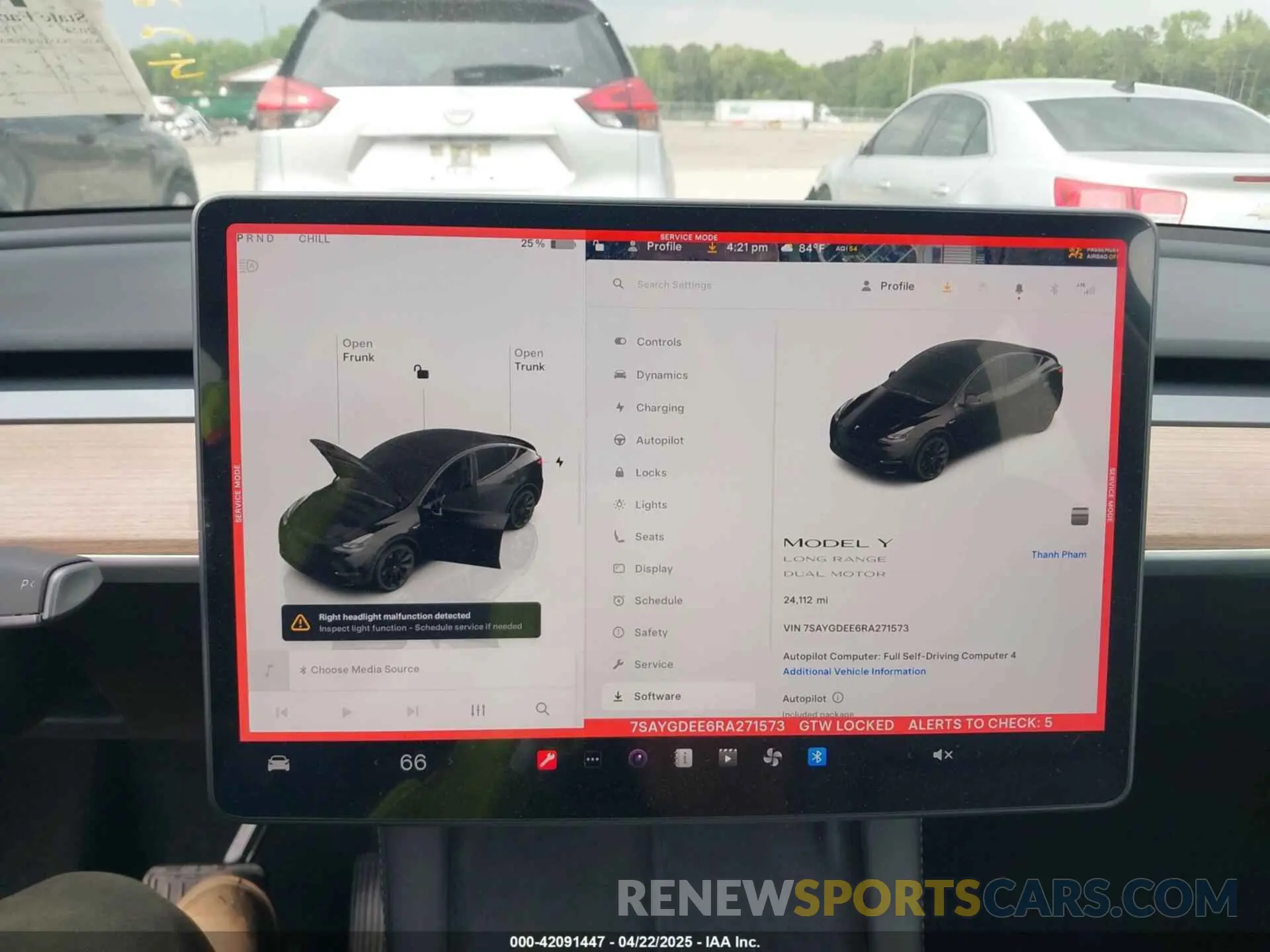 19 Фотография поврежденного автомобиля 7SAYGDEE6RA271573 TESLA MODEL Y 2024