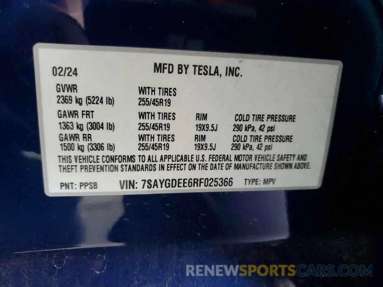 15 Фотография поврежденного автомобиля 7SAYGDEE6RF025366 TESLA MODEL Y 2024