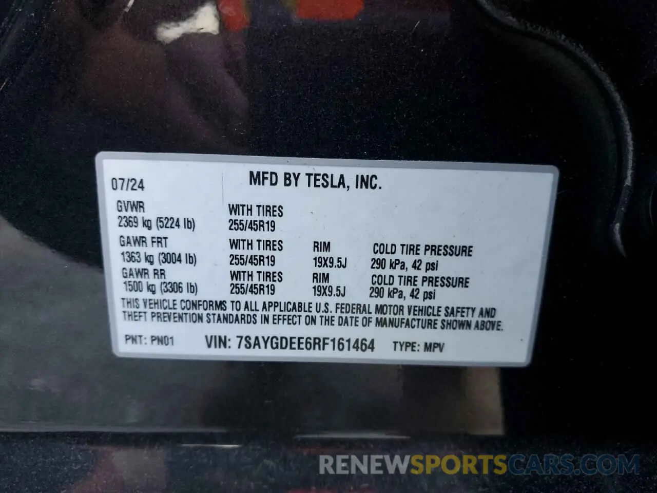 12 Photograph of a damaged car 7SAYGDEE6RF161464 TESLA MODEL Y 2024