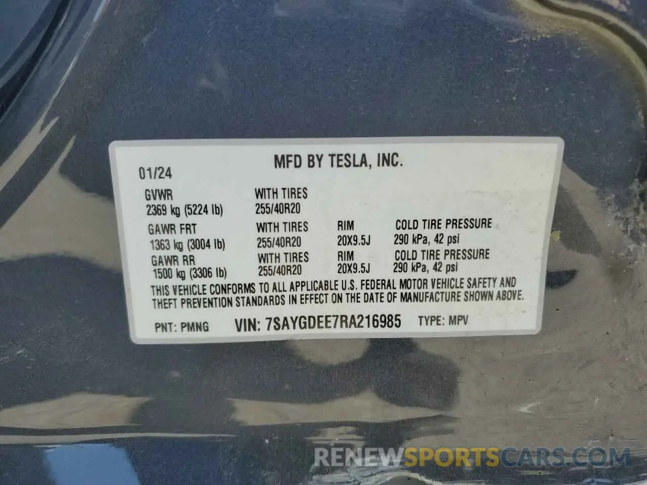 13 Photograph of a damaged car 7SAYGDEE7RA216985 TESLA MODEL Y 2024
