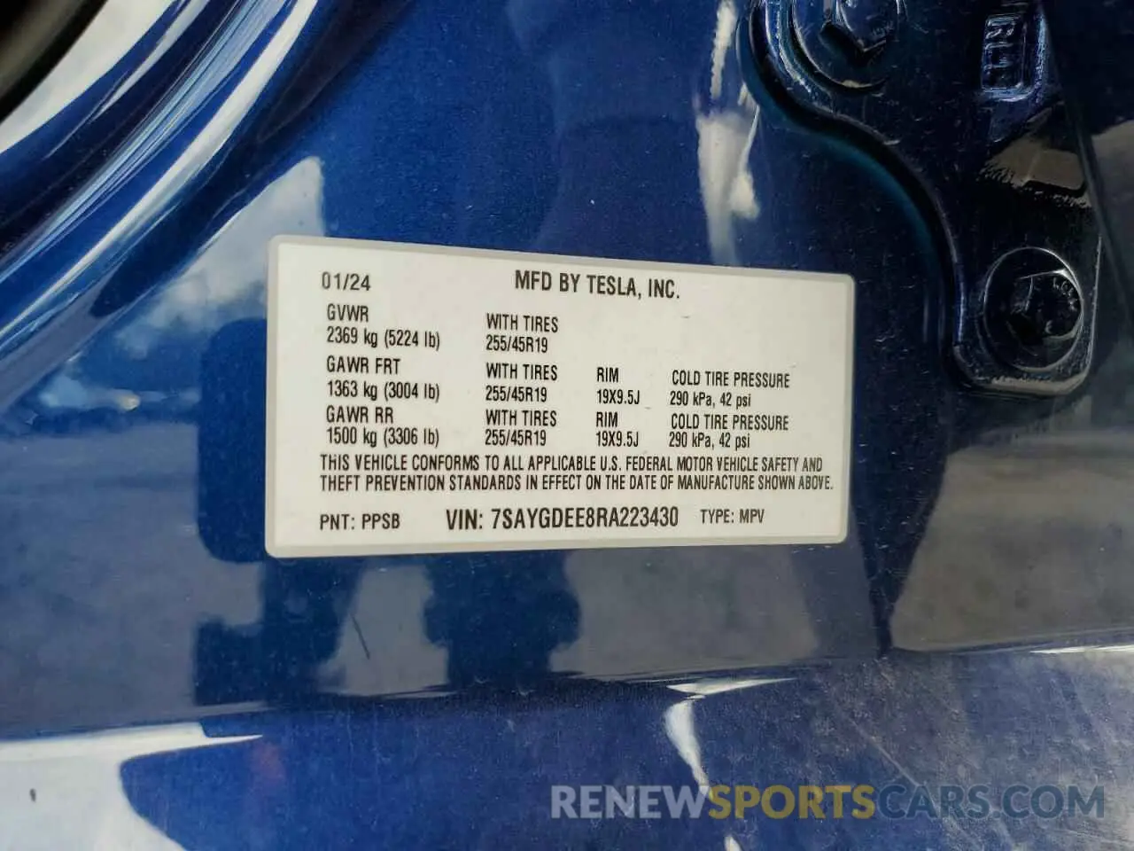 12 Photograph of a damaged car 7SAYGDEE8RA223430 TESLA MODEL Y 2024