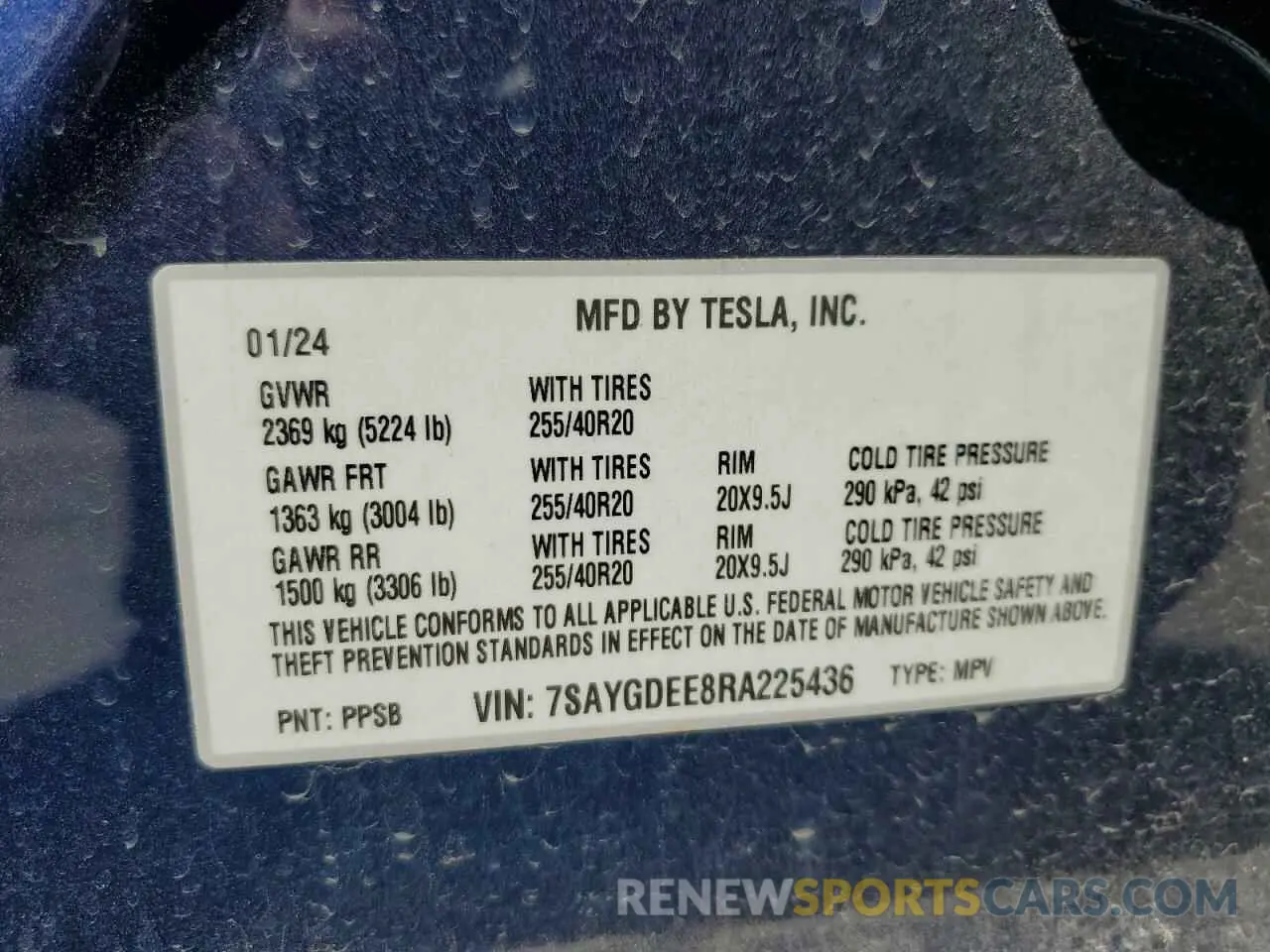 15 Photograph of a damaged car 7SAYGDEE8RA225436 TESLA MODEL Y 2024