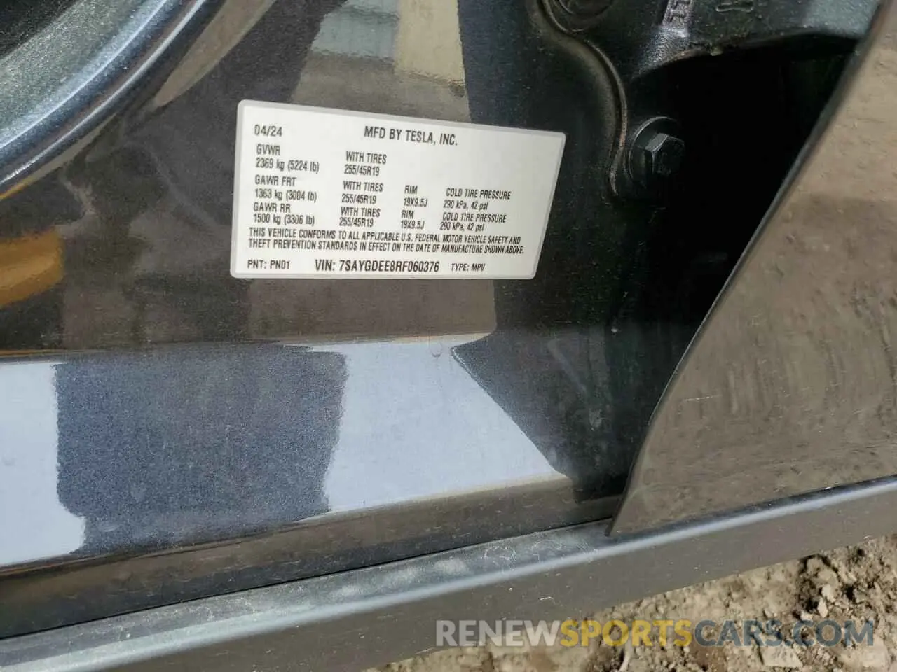 14 Фотография поврежденного автомобиля 7SAYGDEE8RF060376 TESLA MODEL Y 2024