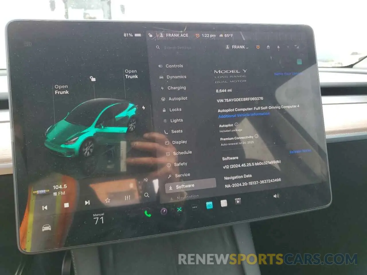 9 Фотография поврежденного автомобиля 7SAYGDEE8RF060376 TESLA MODEL Y 2024