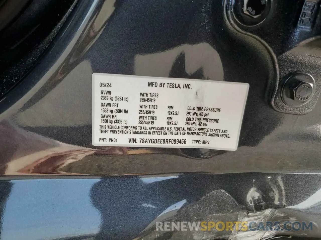 15 Фотография поврежденного автомобиля 7SAYGDEE8RF089456 TESLA MODEL Y 2024