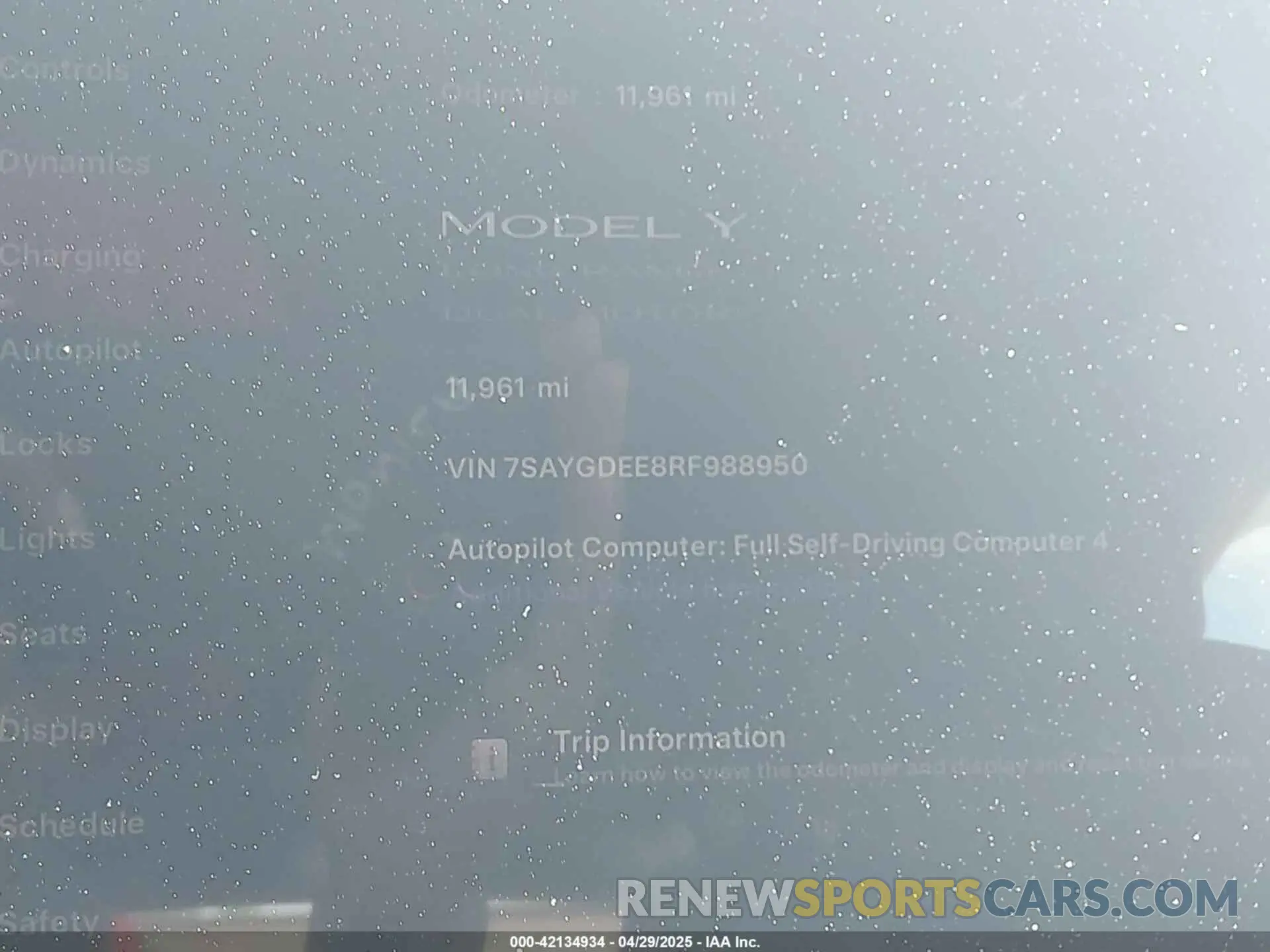 7 Фотография поврежденного автомобиля 7SAYGDEE8RF988950 TESLA MODEL Y 2024