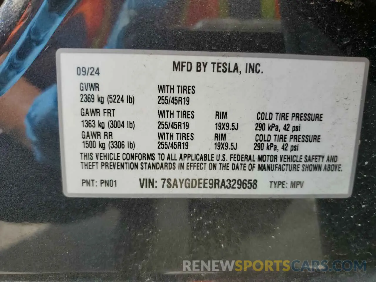 12 Photograph of a damaged car 7SAYGDEE9RA329658 TESLA MODEL Y 2024