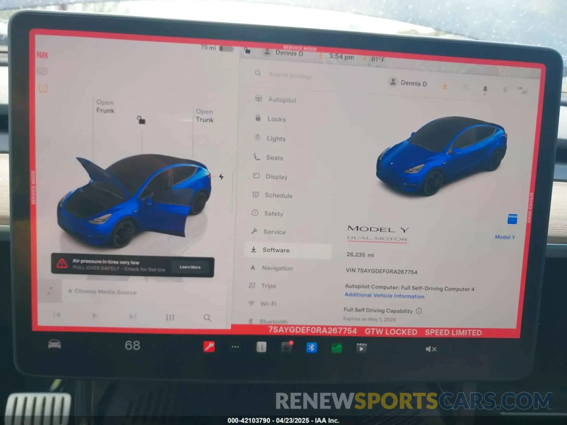 7 Фотография поврежденного автомобиля 7SAYGDEF0RA267754 TESLA MODEL Y 2024